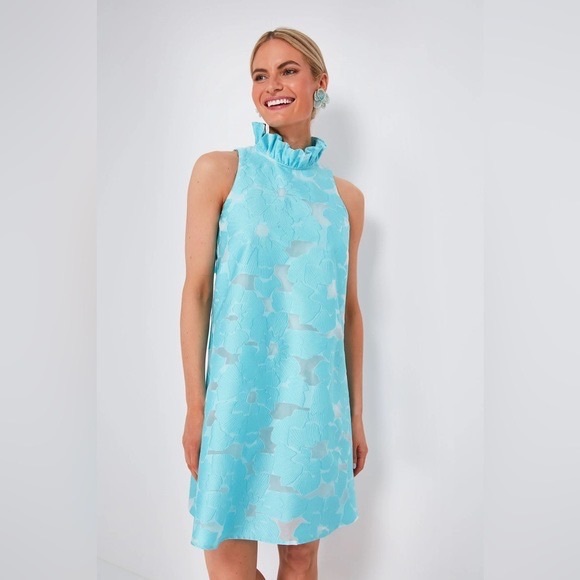 TUCKERNUCK - Cyan Fil Coupe Blythe Dress Size Medium - Picture 5 of 6